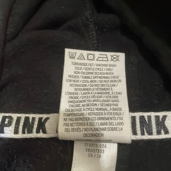 Ladies “PINK” long sleeve hooded sequin accent lightweight sweatshirt. Sz XS - Picture 12 of 12